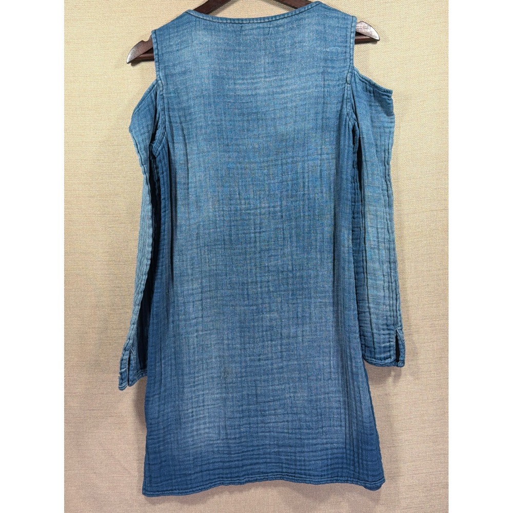 Cloth & Stone Athropologie Chambray Cold Shoulder Double Gauze Cotton XS - Picture 2 of 6